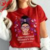 2026 International Womens Day Gift TShirt Butterfly Empowered Women Shirt Feminist Graphic Tee Girl Power Tshirt Fashion Tops