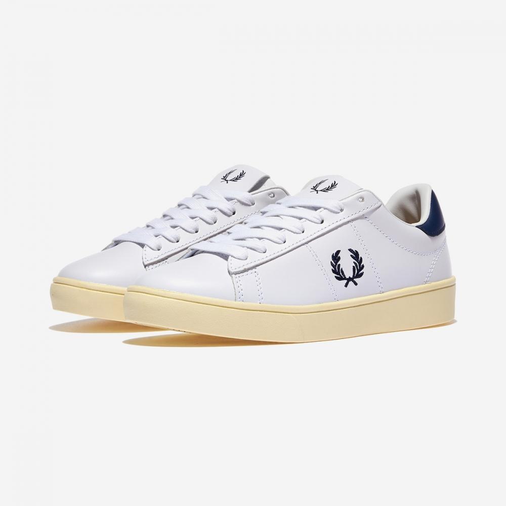 Fred Perry Spencer Leather B4334 Snow Wht French Navy  V59 