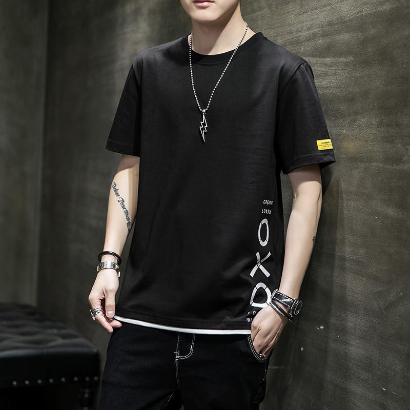 

Мужская футболка с короткими рукавами, летняя футболка, нижняя рубашка с половиной рукавов, одежда XXL