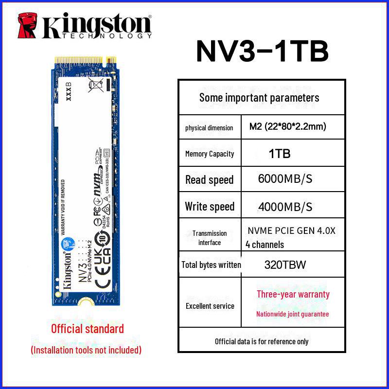 Kingston NV3 M.2 NVMe SSD: Options for 250GB, 500GB, 1TB, 2TB for Desktop & Laptop