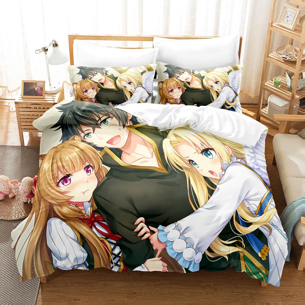 New Anime The Rising Of The Shield Hero Bedding Sets Duvet Cover Set With Pillowcase Twin Full Queen King Bedclothes Bed Linen