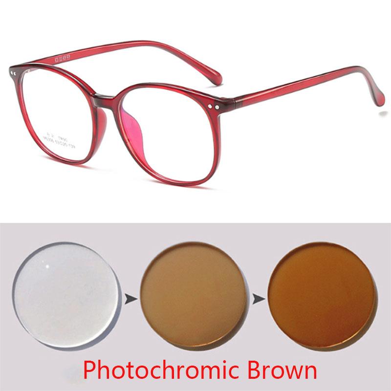 -1 -1.5 -2 -2.5 -3 -3.5 -4 -4.5 -5.0 -5.5 -6.0 Classic Rivets Big Round Myopia Glasses With Degree Women Men Black Glasses Frame