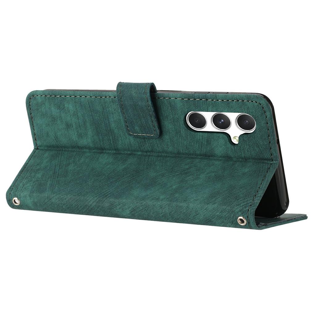 For Samsung Galaxy A36 5G Case Imprinted Lines Leather Phone Cover Folding Stand