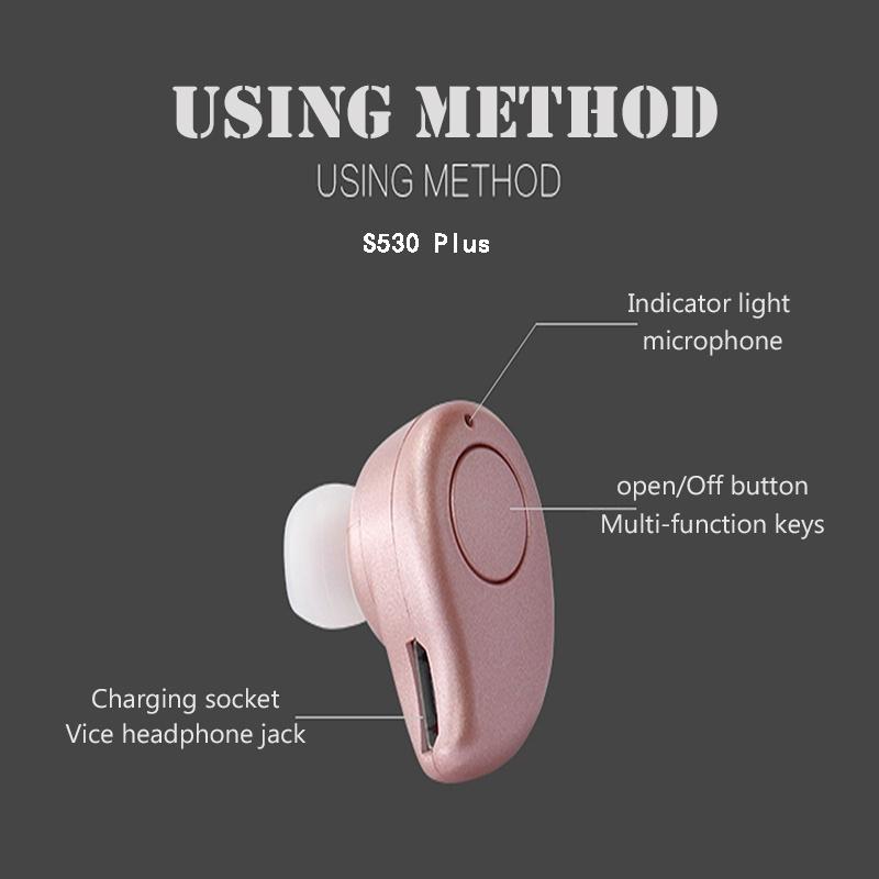S530 Plus Mini Bluetooth Earphone Music Wireless Earphones Handsfree ...