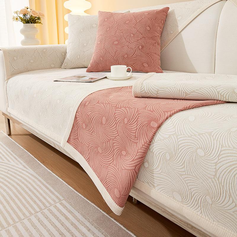 

Nordic Simple Sofa Cushion Leather Universal Anti Slip Cover Chenille High End Seat Cushion Backrest Towel For All Seasons 70*70cm