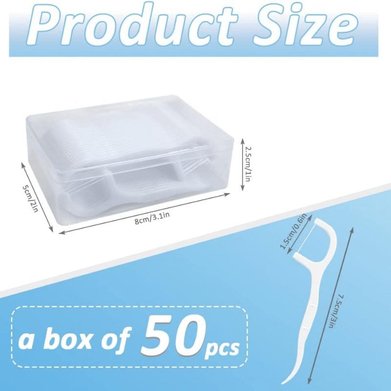 1PACK/50pcs Travel Floss Box, High Toughness Floss Pick, Odorless Floss, Toothpick, Floss Pick, Toothpick Stick, Floss Box