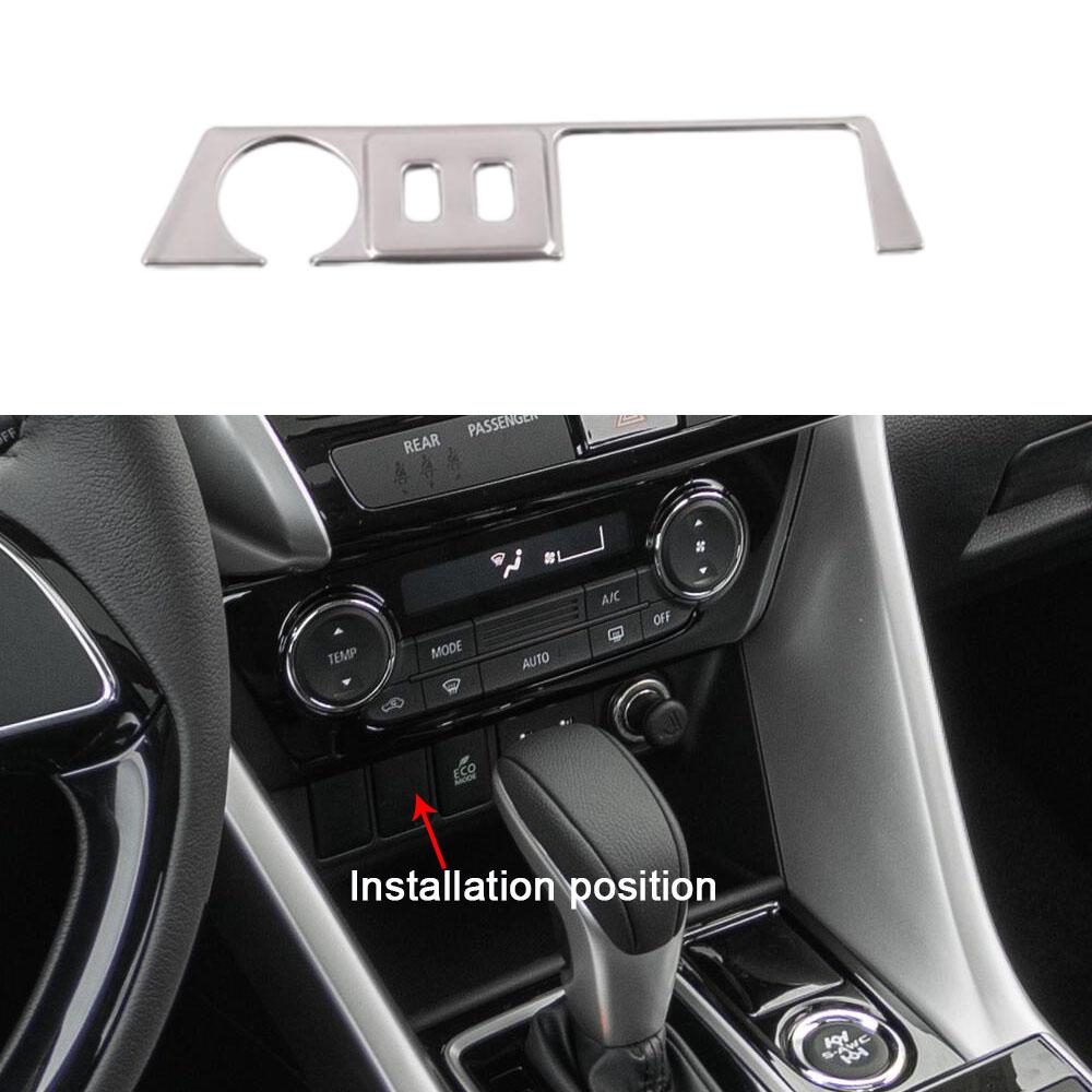 Stainless Steel Rearview Mirror Adjust Switch Cover Trim  Gear Box Panel Frame For Mitsubishi Eclipse Cross 2017 2018 -