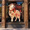 Festive Home Glass Stickers 2027 Year of Goat Window Cling Russian Happy New Static Style Film Sticker PVC Decal for and Store Holiday Party