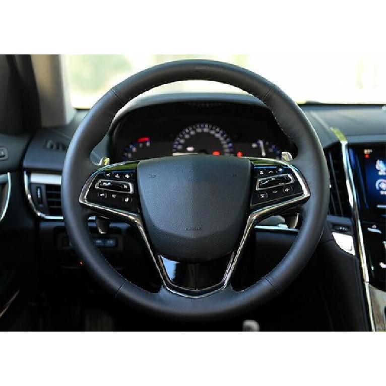 Carbon Fiber Steering Wheel Button Panel Trim For Auto Cadillac ATS-V ATS 13-19
