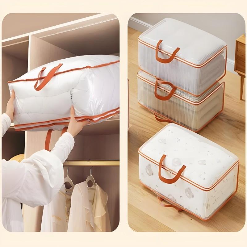PVC Storage Bag Beg Toto with Handle Big Capacity Waterproof Bag Clothes Storage Wardrobe Organizer Bag