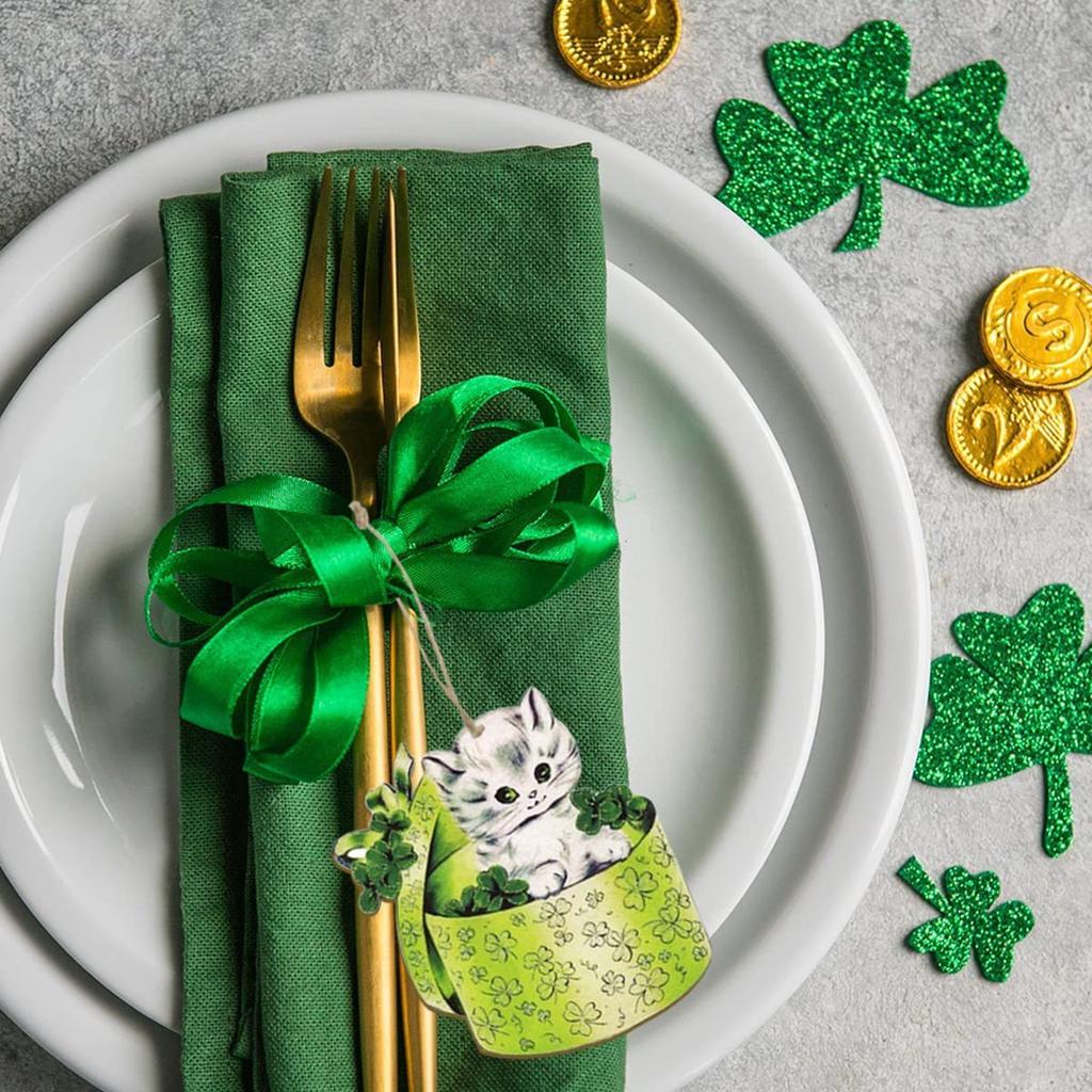 Decoration Green Shamrock Hanging Sign Lightweight Acrylic Sign For Party Celebration St. Patrick'S Day