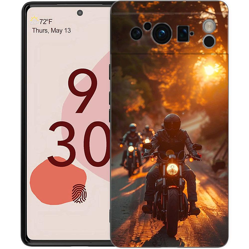 

Moto Cross Motorcycle Sports Phone Case For Google Pixel 9 8 7 6 Pro XL 8A 7A 6A TPU Shell Soft Shockproof Black Cover Pixel 9