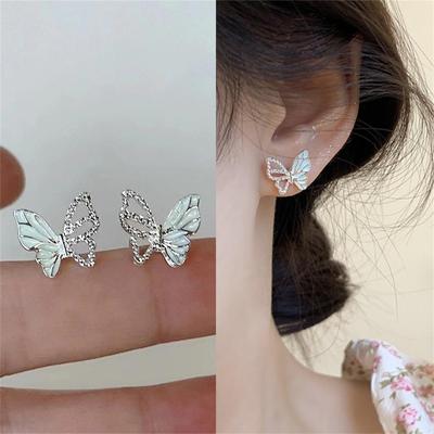Blaue Schmetterling Ohrstecker Für Frauen Brincos Feminino Modeschmuck Für Freundin Ohrring