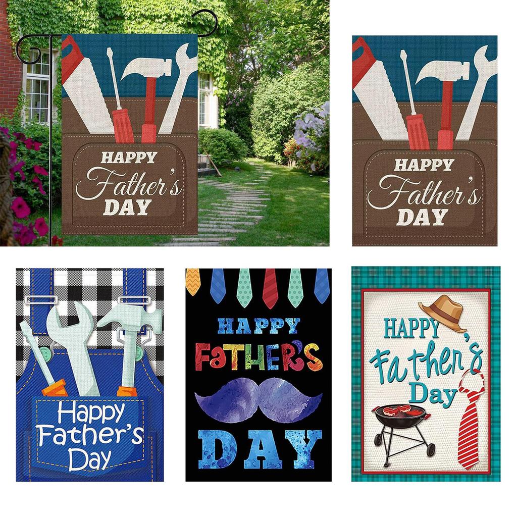 Alles Gute zum Vatertag Gartenflagge Willkommen Hofflagge Doppelseitiges Banner für Liebhaber Veranda Einweihung Bauernhaus Saisonale Feiertage