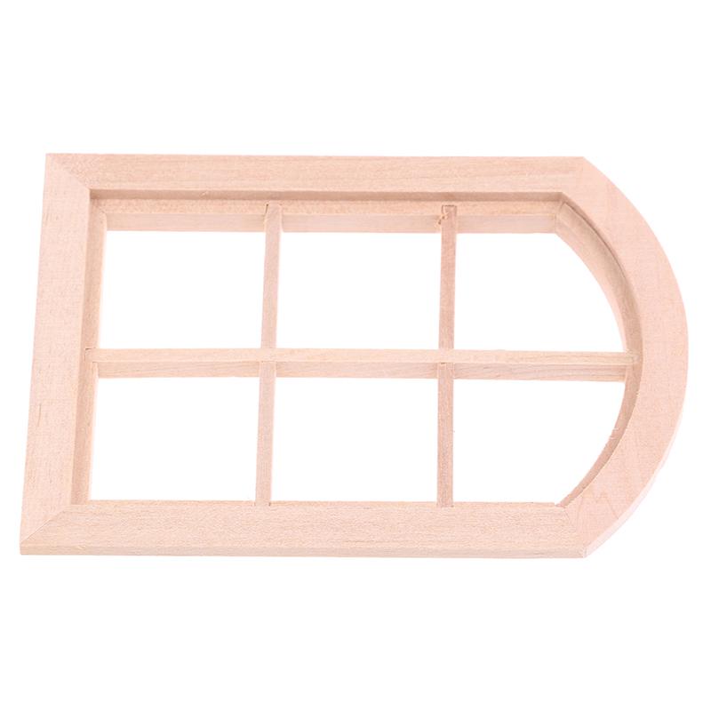 1:12 Dollhouse Miniature Wooden Arched Window Model Furniture Accessories