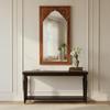 Wooden Wall Decor Mirror With Glass | Indian Bedroom Mirror | Living Room Furniture Decor ,Indian Brass Fitted Mirror For Home Decor
