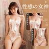 Sexy Underwear Women's Lace Hollow One-piece Sexy Hot Bow Lace-up Pure Desire Uniform Suit