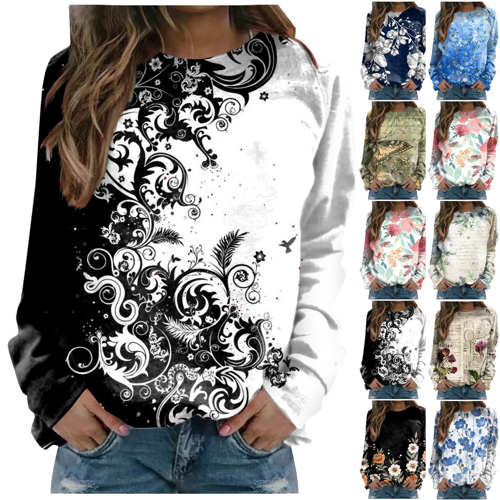 

Рубашки с длинным рукавом для женщин, милые футболки с графическим принтом, блузки, повседневные базовые топы больших размеров, пуловеры XXXL зелёный