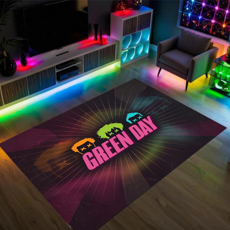 Green Day Design Crystal Velvet Carpet Cozy Non?Slip Printed Rug For Bedroom Living Room Entrance