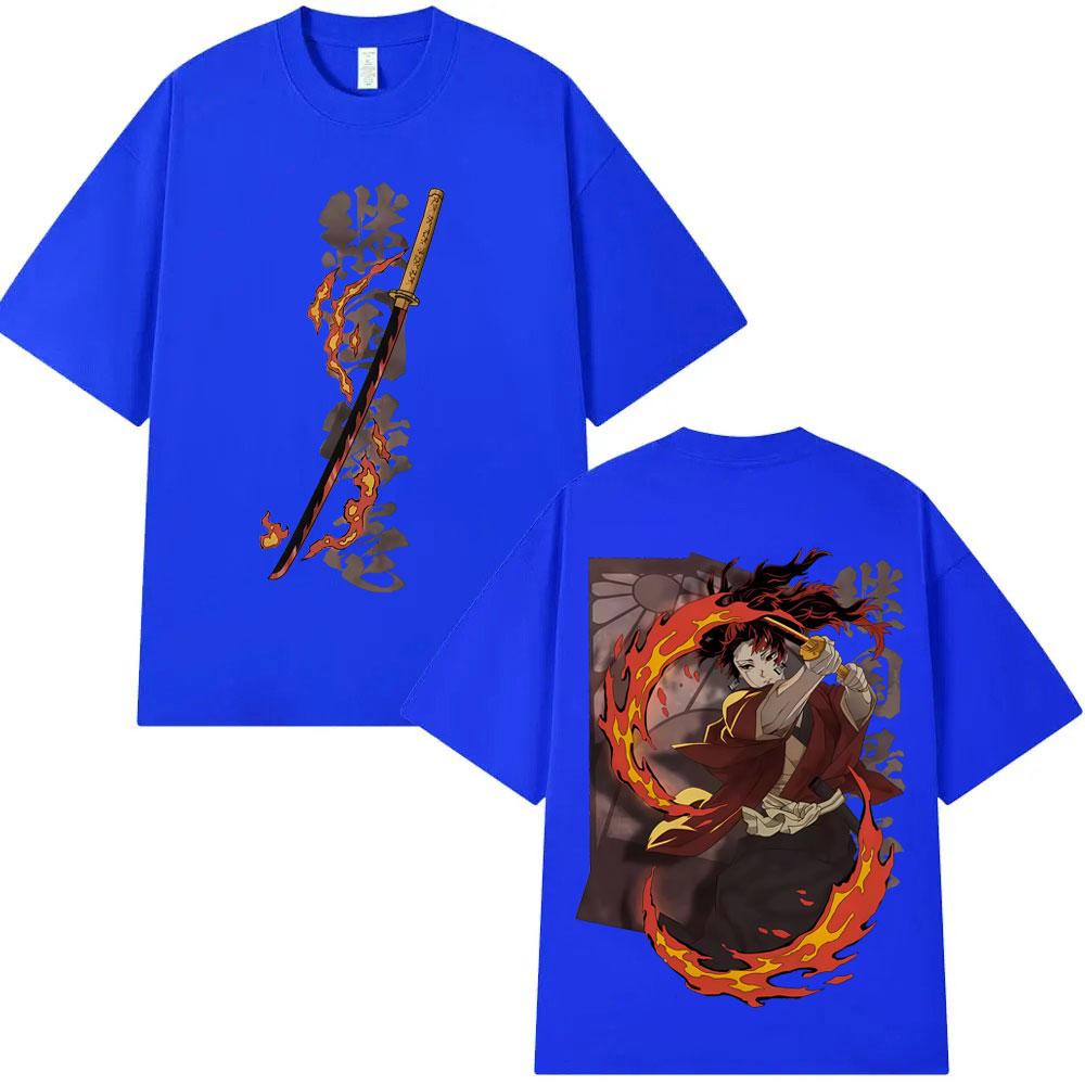 Anime Demon Slayer Tsugikuni Yoriichi Graphic T Shirt Men Women Clothing Fashion Oversized Tshirt Male Casual Cotton Tshirts
