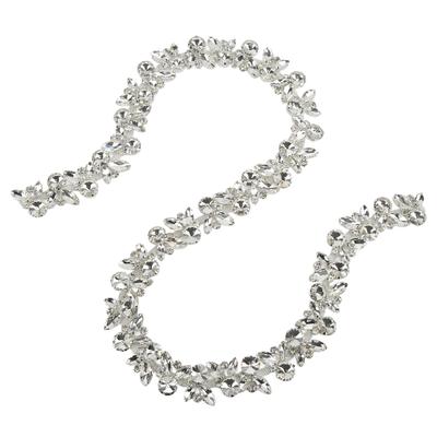 Rhinestone Belt Shiny Material Free Cutting DIY Making Elegant 3.3cm 1.3in Width 1 Yard Decorative Chain for Clothing