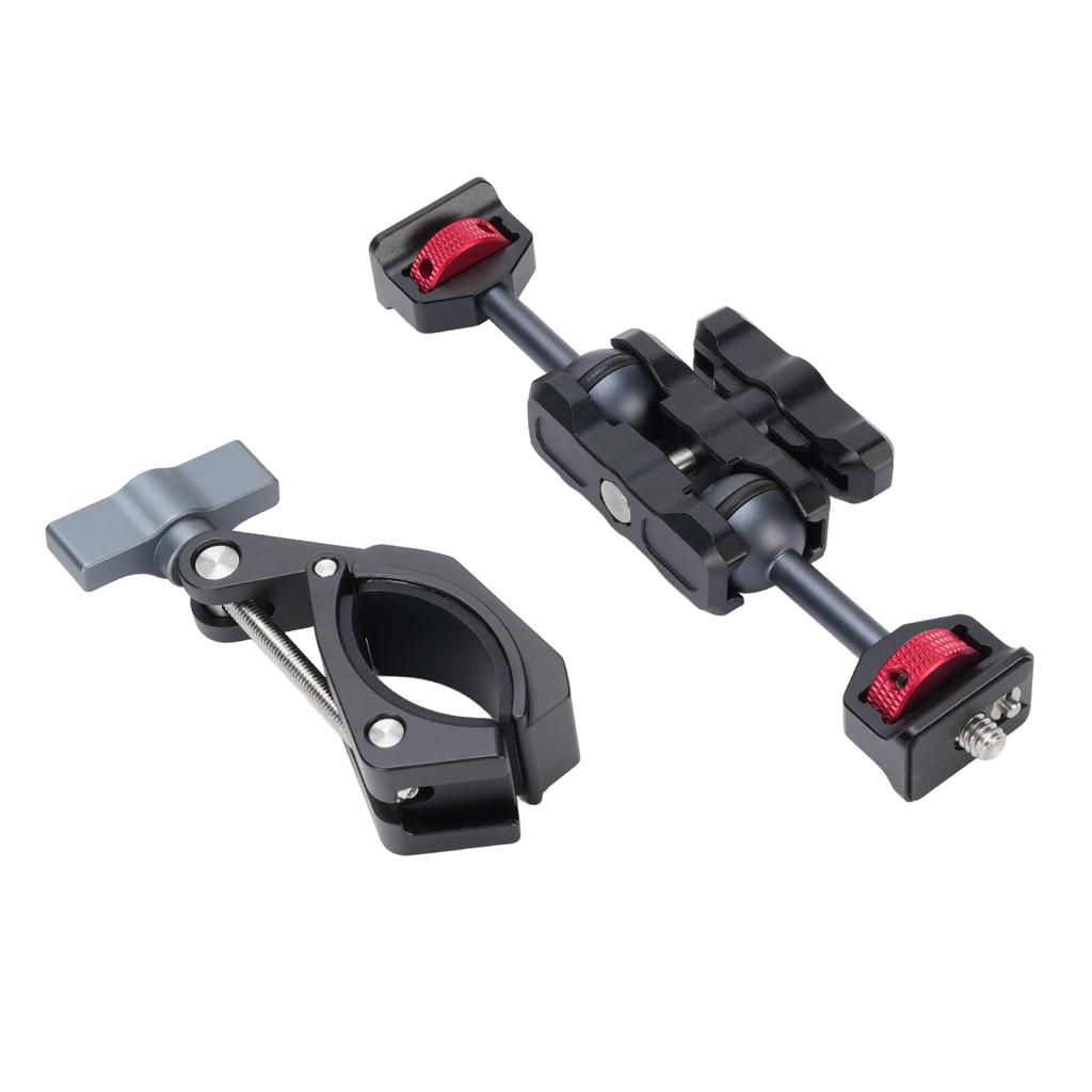 Camera Arm Mount Clamp 55mm Aluminum Alloy 360° Rotating Anti Slip Quick Release 1/4in Screw for