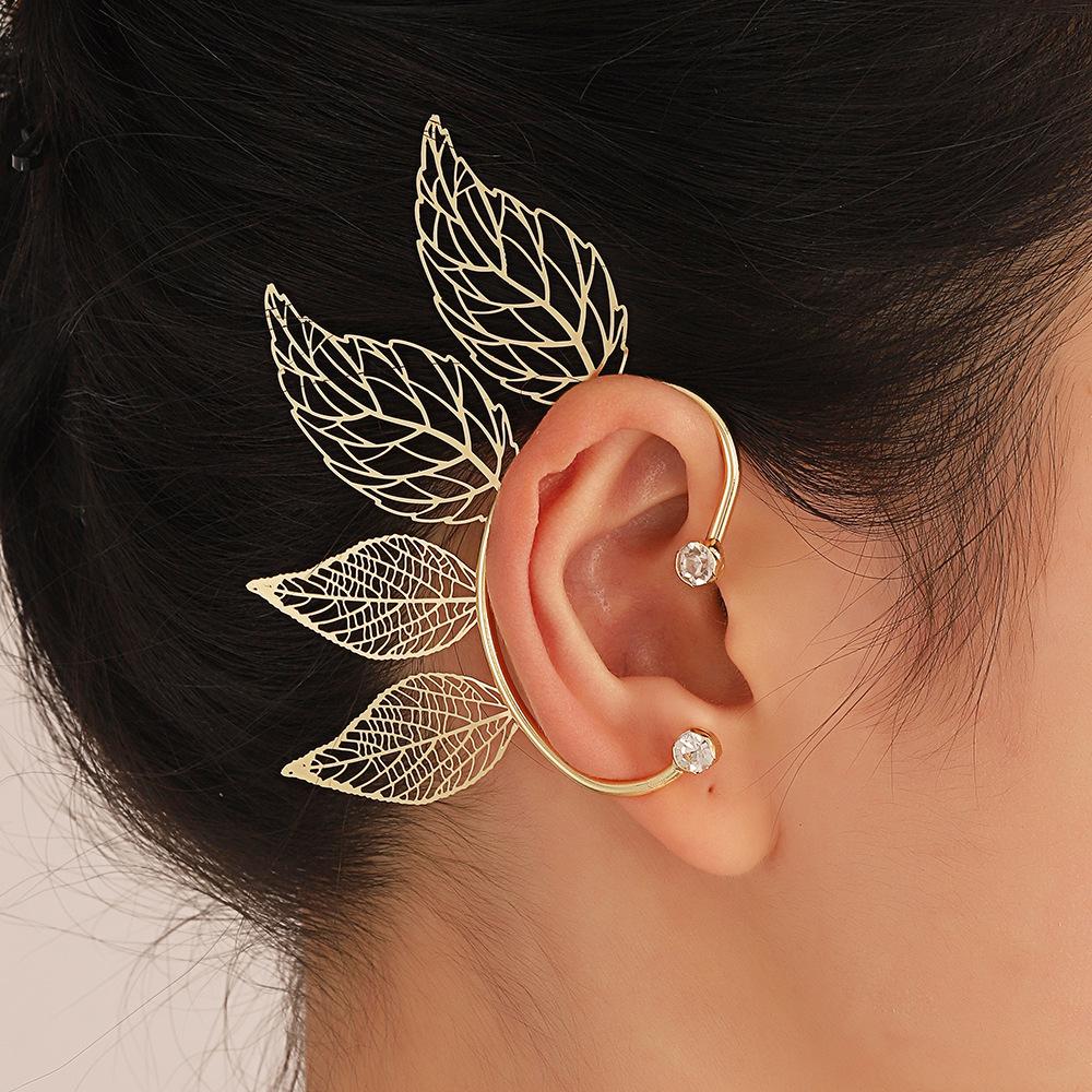 New Leaf Hanfu Mori Style Ear Cuffs | No Piercing Summer Earrings | Trendy Ethnic Ear Clips for Women