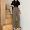 Khaki Wide Leg Pants Women High Waisted Draped Spring and Autumn Summer Straight Casual Suit Pants