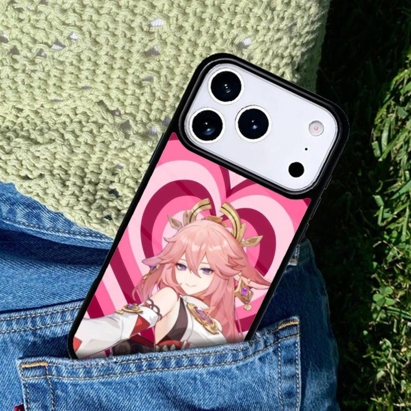 Genshin Impact Yae Miko Phone Case Cover Compatible with for IPhone 17air 16e 15 14 13 12 11Pro Max 17 Air