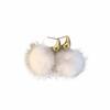High-End Korean Fluffy Pompon Silver Stud Earrings - Autumn/Winter Niche Design
