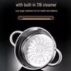Yingbai 20cm Thickened Stainless Steel Soup Pot with Steamer