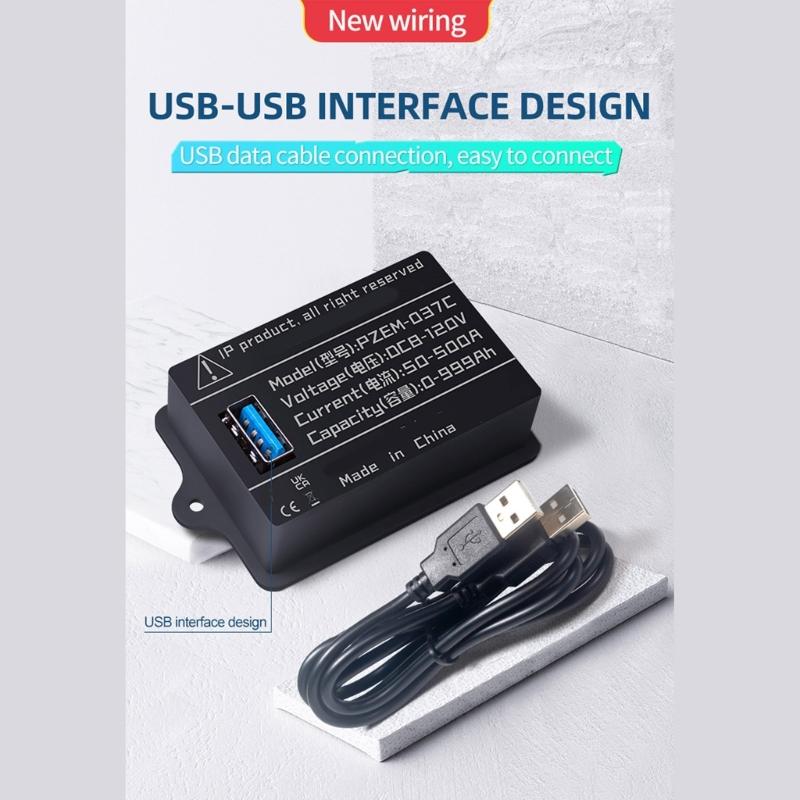 High Precised 36V 24V Battery Counter Coulombmeter with USB Power Cable for Accurate Voltage and Current Readings