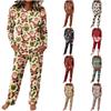 Round Neck Long Sleeve Wide Leg Pants Set, Casual Home Pajama Sleepwear