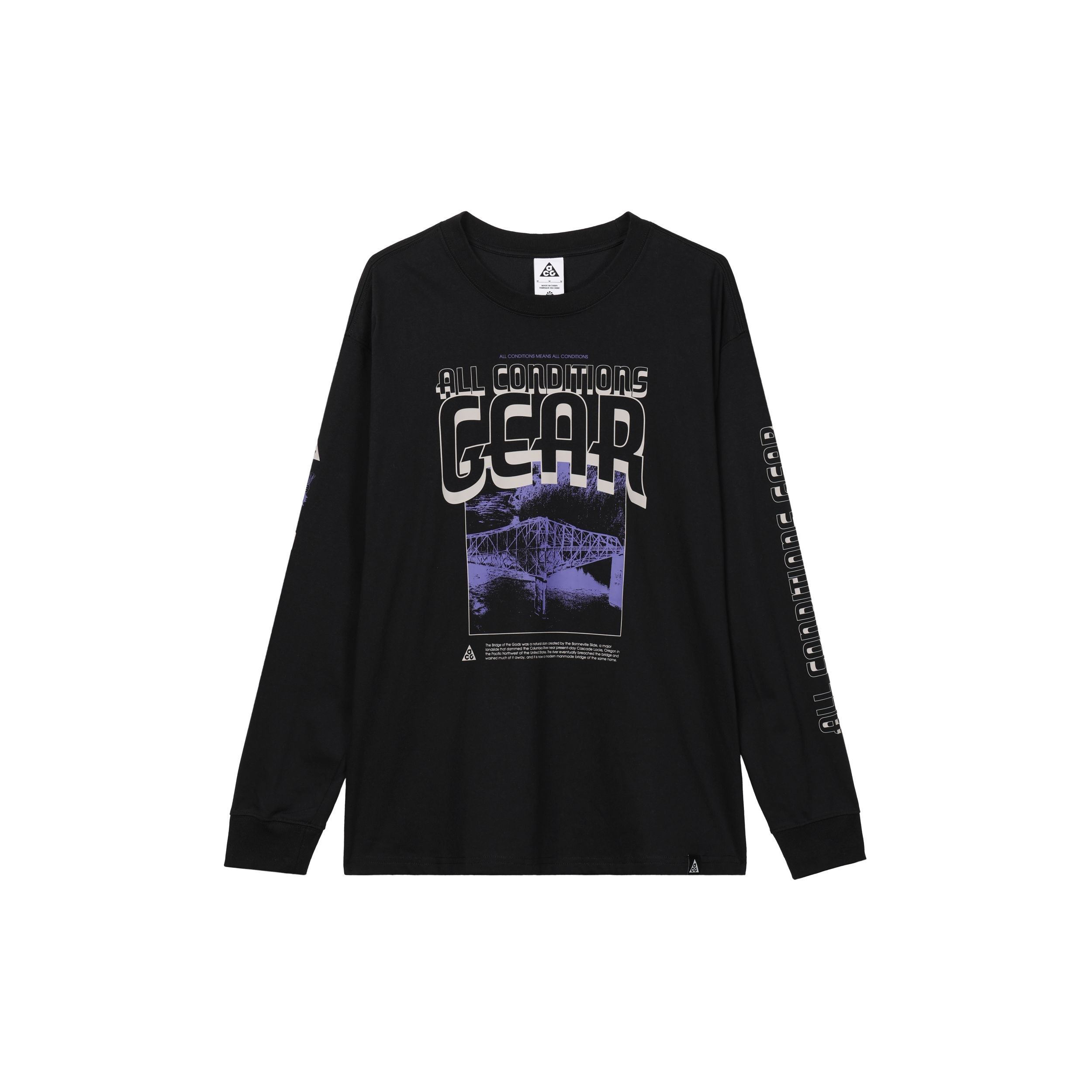 Nike ACG Graphic Long Sleeve T-Shirt Men s Black FQ3730-010 S