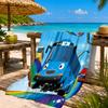Serviette de Plage Aventure Avec Mateo Le Petit Bus, Séchage Rapide, Facile d'Entretien, Convient aux Vacances Fitness et Plage, Essentiel de Sport