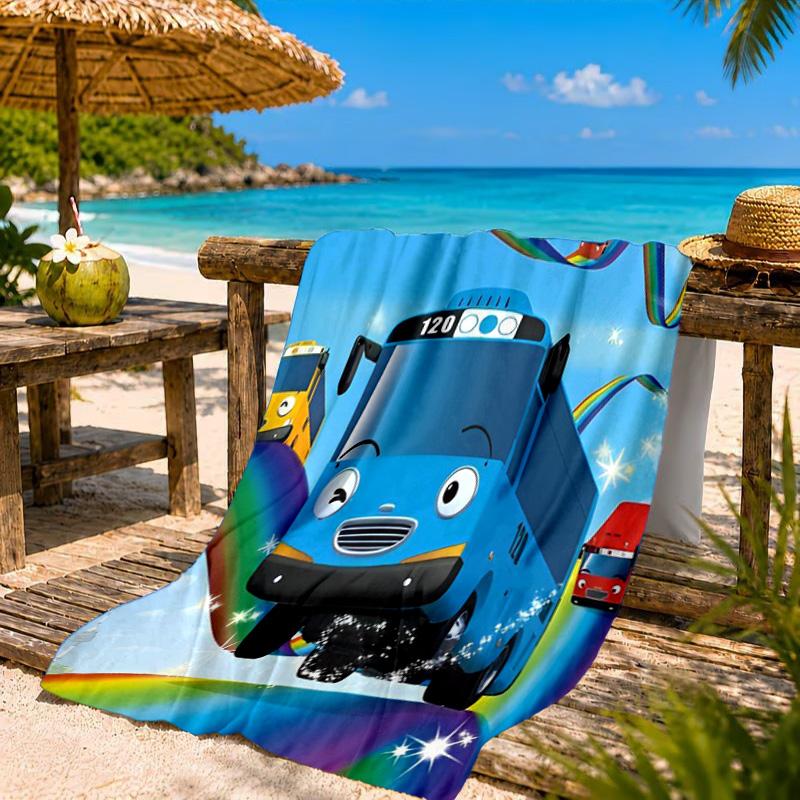 Serviette de Plage Aventure Avec Mateo Le Petit Bus, Séchage Rapide, Facile d'Entretien, Convient aux Vacances Fitness et Plage, Essentiel de Sport