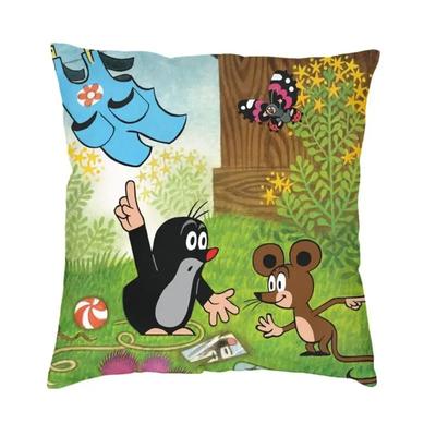 Mode Der Maulwurf Kissenbezug Polyester Tschechische Zeichentrickfilme Krtek Maulwurf Wurfkissen für Sofa Quadratischer Kissenbezug Schlafzimmerdekoration