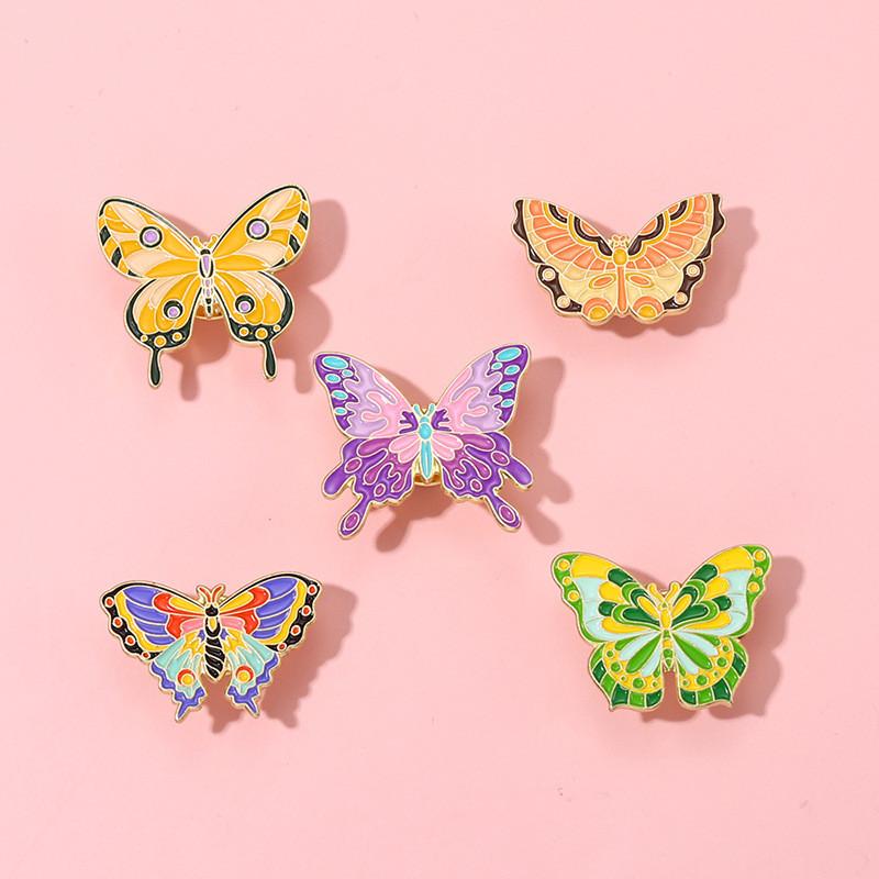 Creative Purple Butterfly Enamel Brooch Stunning Animal Floral Design For Men And Women
