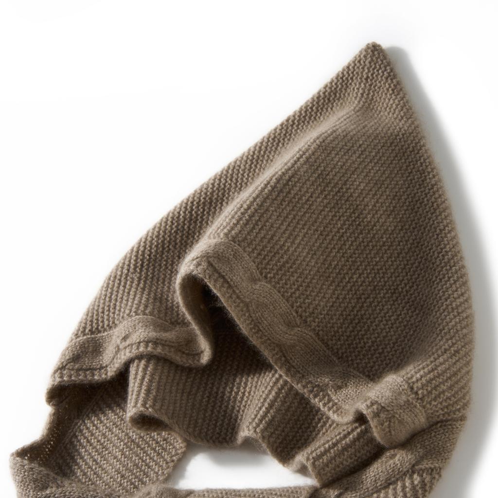 Cashmere Balaclava Knitted Hood Hat with Scarf Wool Cashmere Winter Thick Hats Beanies Women Men Neck Warmer Headgear Unisex