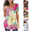 Fashion Women's Print  Spring And SummerCasual Round Neck Printed Short Sleeve Top