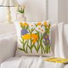 Cotton Canvas 3D Effect Birds Embroidery Throw Pillow Cover Decorative Cushion Cover For Sofa Office Home Room Decoration