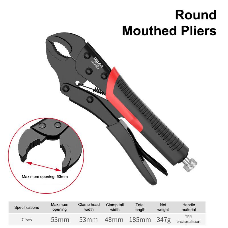 

7/9/10 Multi-Function Locking Pliers Round/Straight Mooth Pipe Wrench Universal Pressure Pliers Strong Clamp Tool Hand Tools