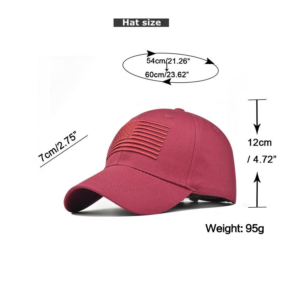 USA Flagge Stickerei Baseballkappe Einfarbig Vintage Sonnenhut Verstellbar Leichtgewichtige Papa-Hüte für Damen Herren