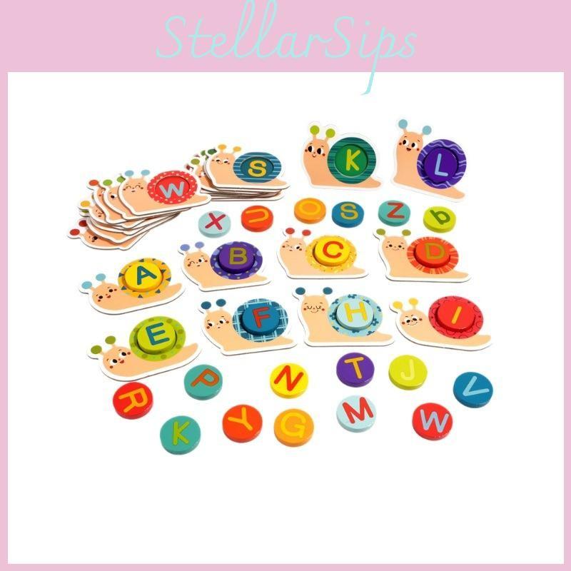 Matching Letter Wooden Puzzle With Interactive Blocks For Kids Learning Develope