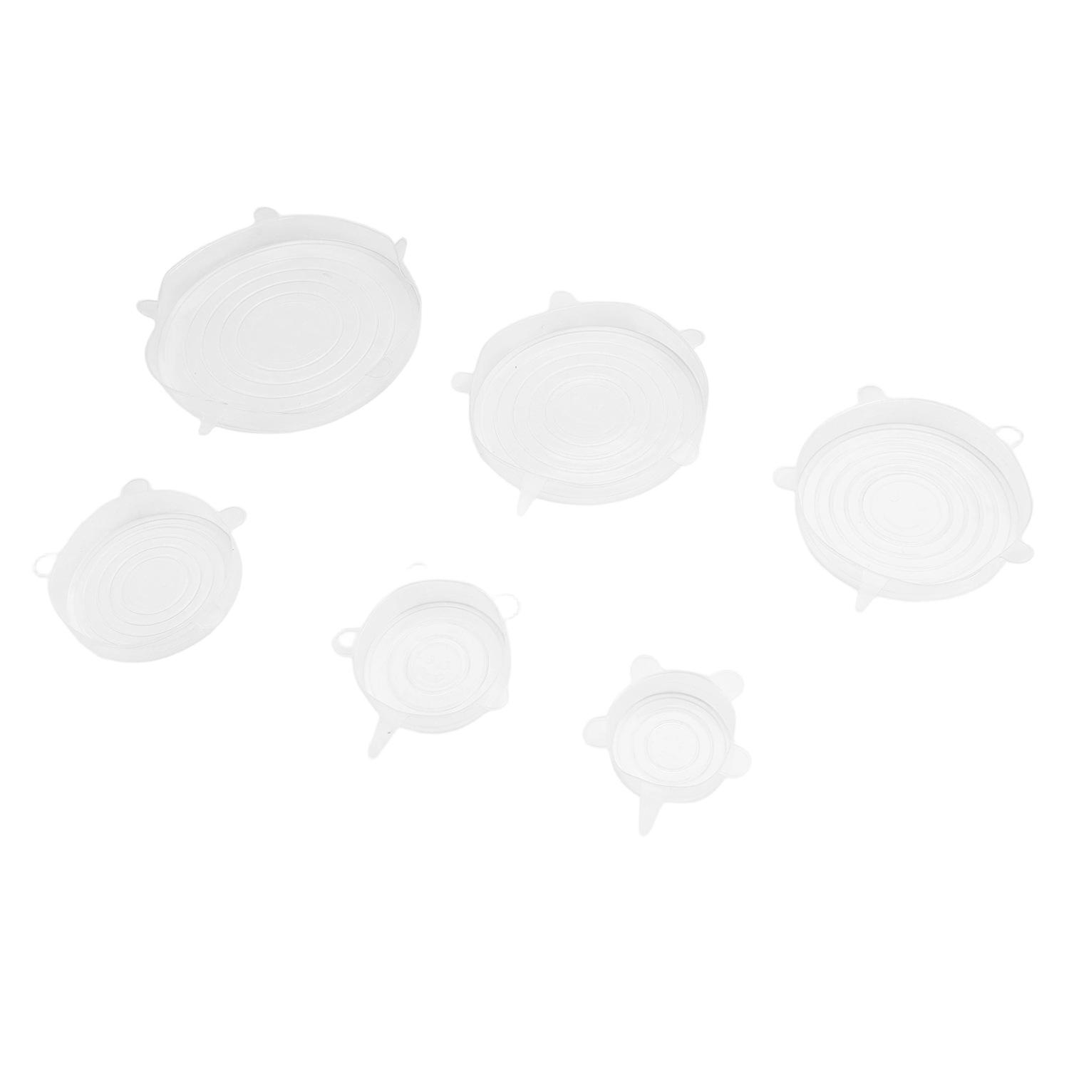 Набор эластичных крышек из пищевого силикона (6 шт) для контейнеров для хранения свежих продуктов и овощей