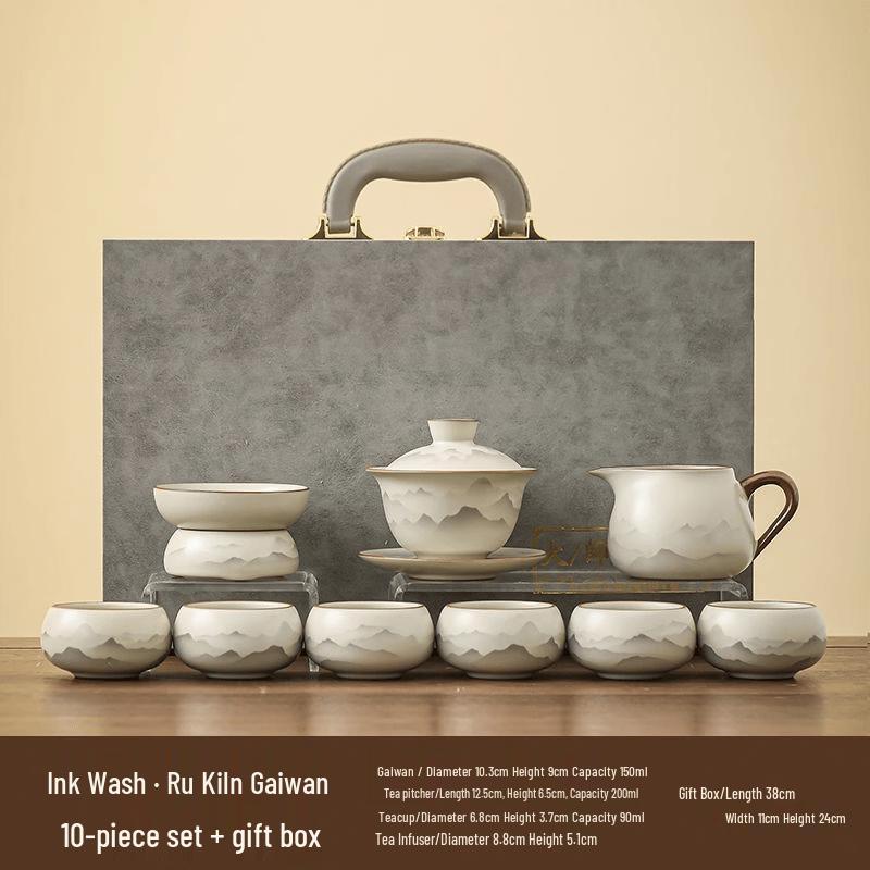 Chaxun Ink Ru Kiln Kung Fu Tea Set