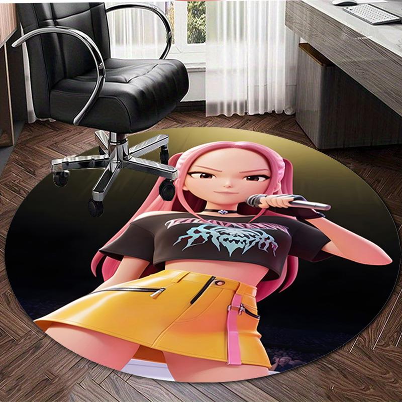 1pc KPop Demon Hunters MIRA2 Design Printed Area Round Carpet for Bedroom Living Room Home Decor Rugs Mat Non Slip Mat Rug for Bedside