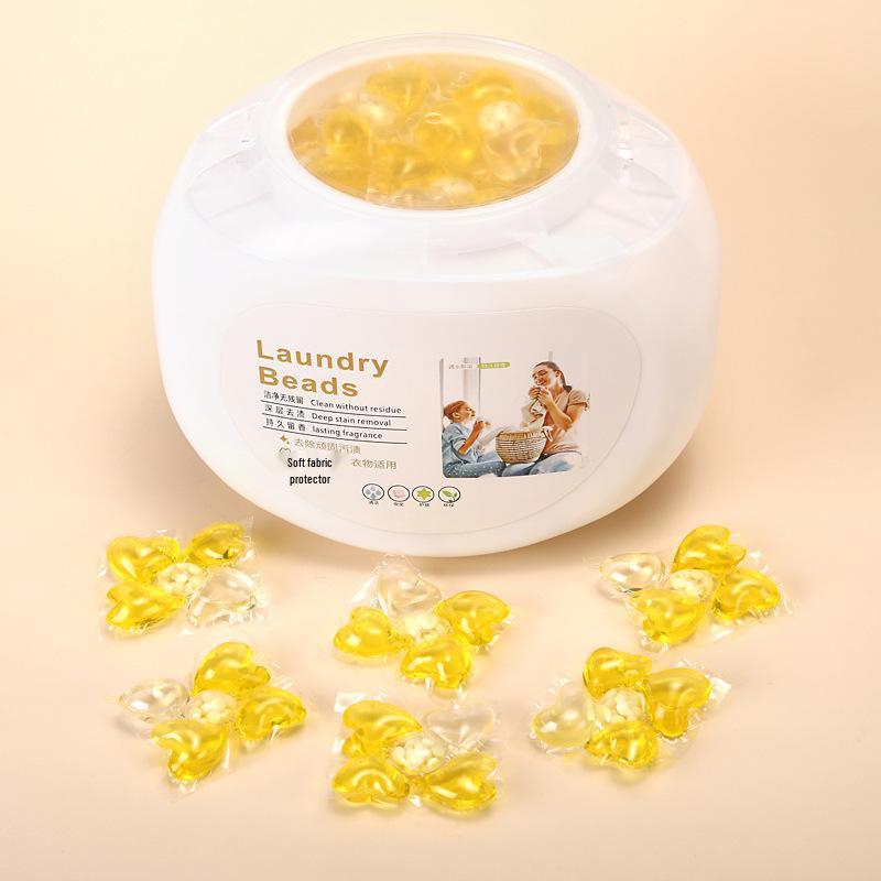 Five-in-One Laundry Pods: Long-Lasting Scent, Stain Removal, Softening, and Concentrated Detergent Beads.