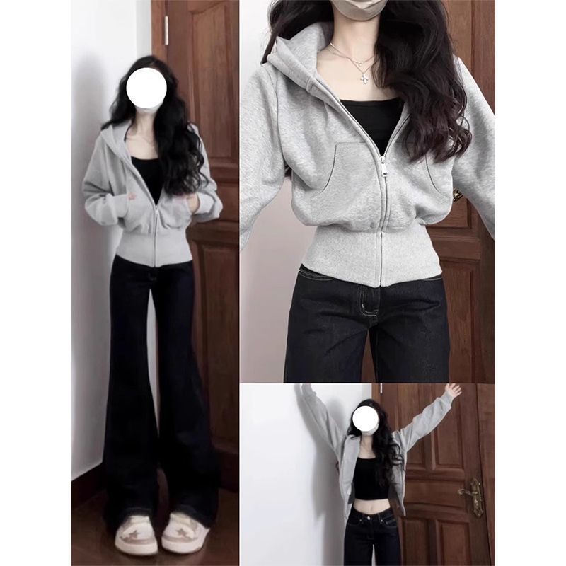 Dark Blue Zip Up Hoodie Jacket