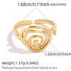 Stainless Steel Metal Spiral Line Open Rings For Women Men Minimalist Gold Color Circle Geometric Finger Ring Jewelry Gifts